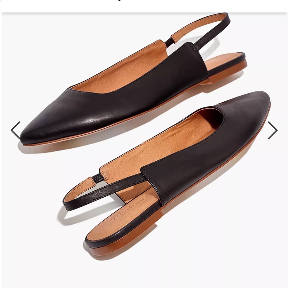 Madewell Margot Slingback Flats in leather.